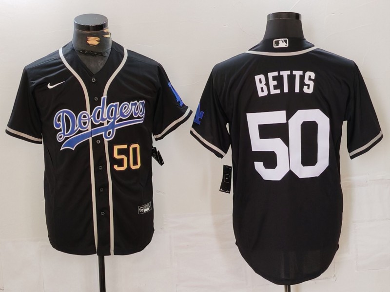 Men Los Angeles Dodgers #50 Betts Black Fashion Nike 2024 MLB Jersey style 7151->los angeles dodgers->MLB Jersey